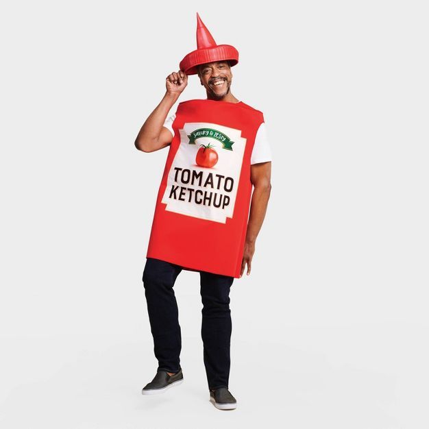 Adult Ketchup Halloween Costume with Headpiece One Size - Hyde &#38; EEK! Boutique&#8482; | Target