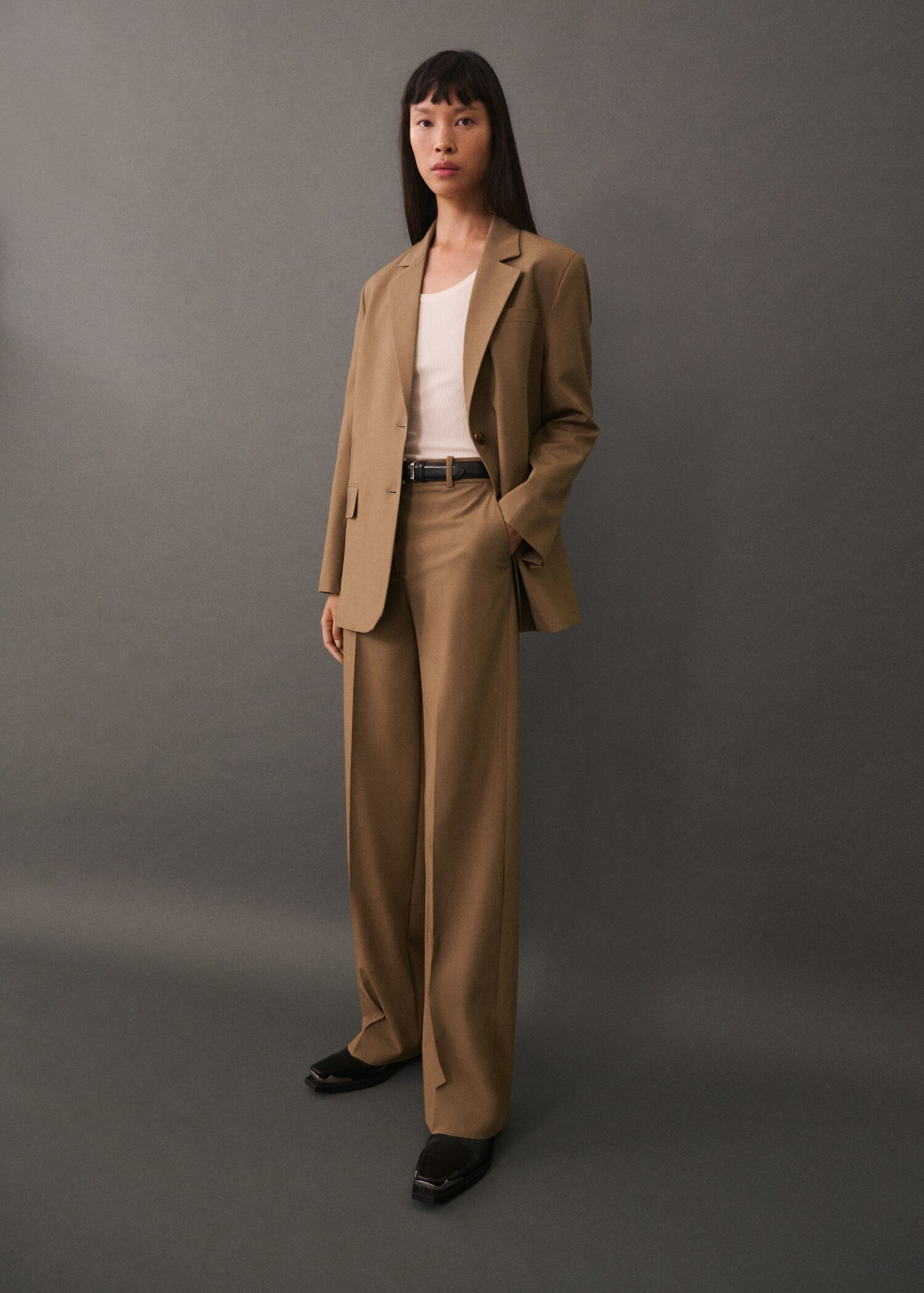 Double-breasted straight-fit blazer | Mango (US/MX/AU)