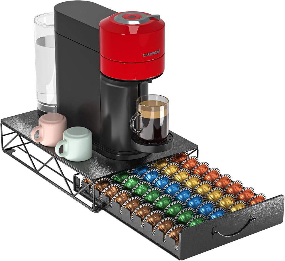 HFHOME Coffee Pod Holder Compatible with 50 VertuoLine, Coffee Capsules Drawer for 40 K Cup, Meta... | Amazon (CA)