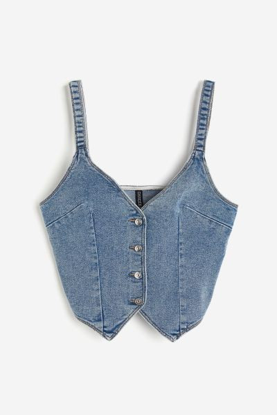 Denim Vest - Light denim blue - Ladies | H&M US | H&M (US + CA)