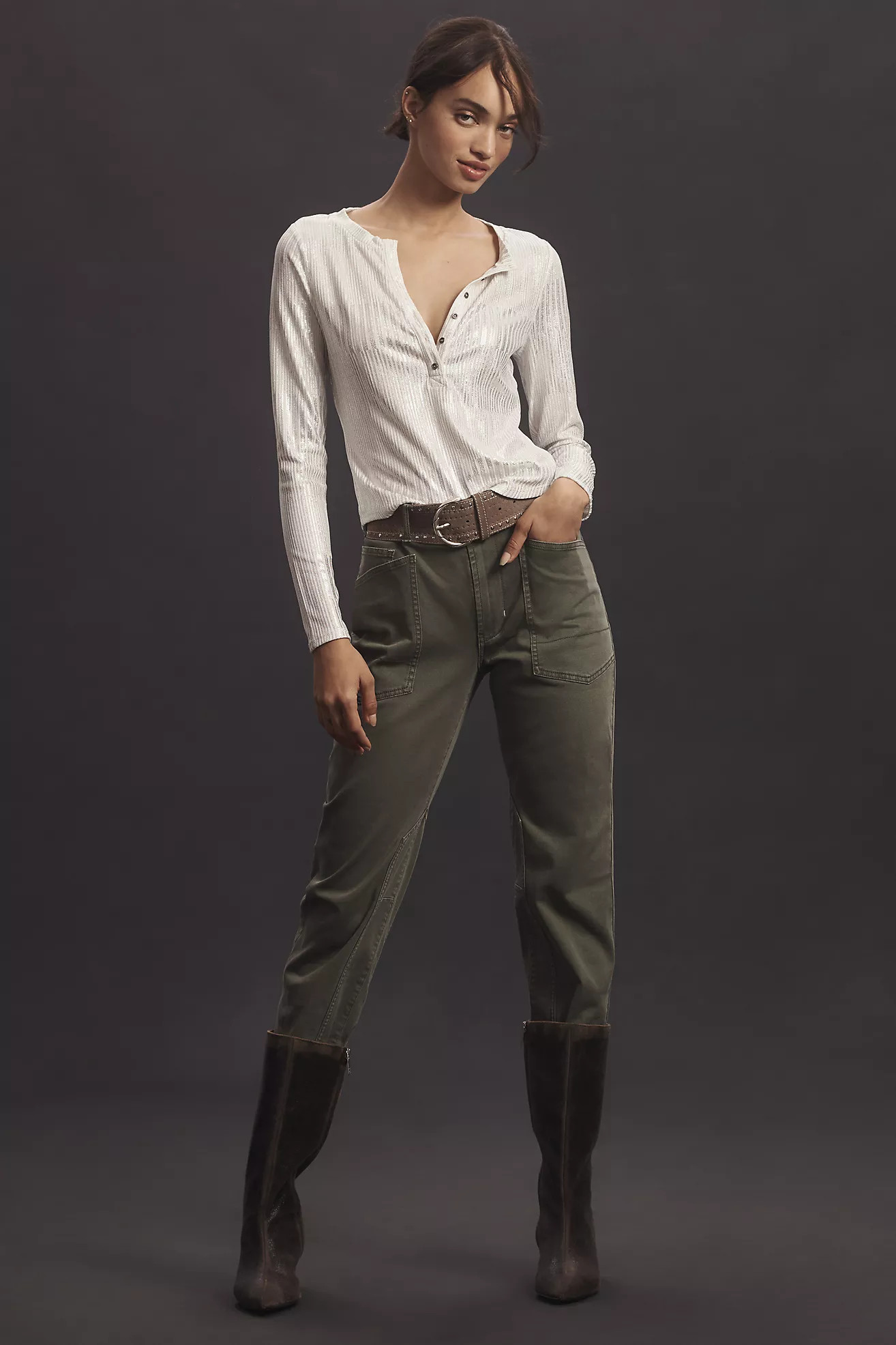 The Wanderer Mid-Rise Relaxed-Leg Pants by Pilcro | Anthropologie (US)
