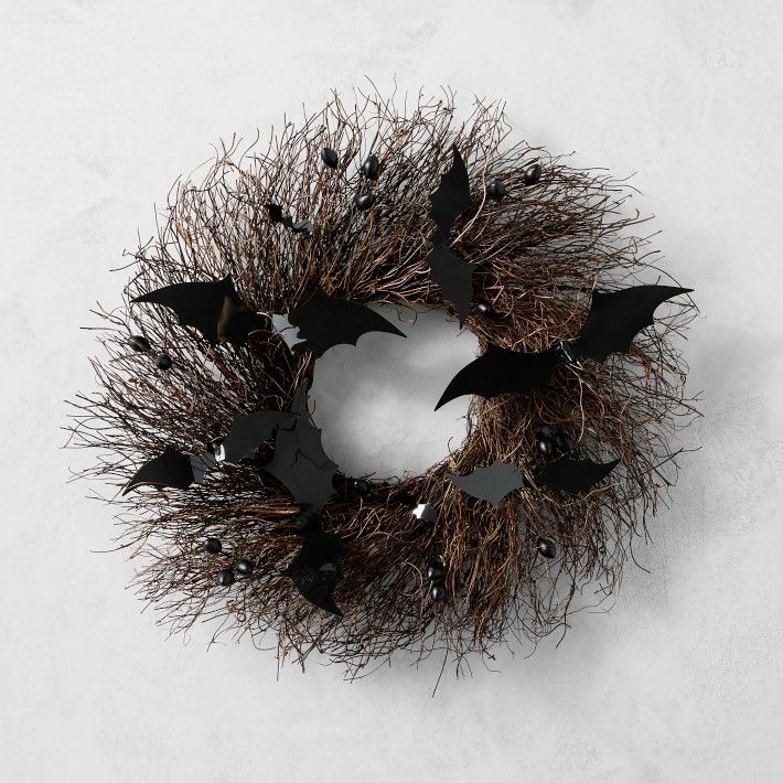 Spooky Halloween Bat Wreath | Williams-Sonoma