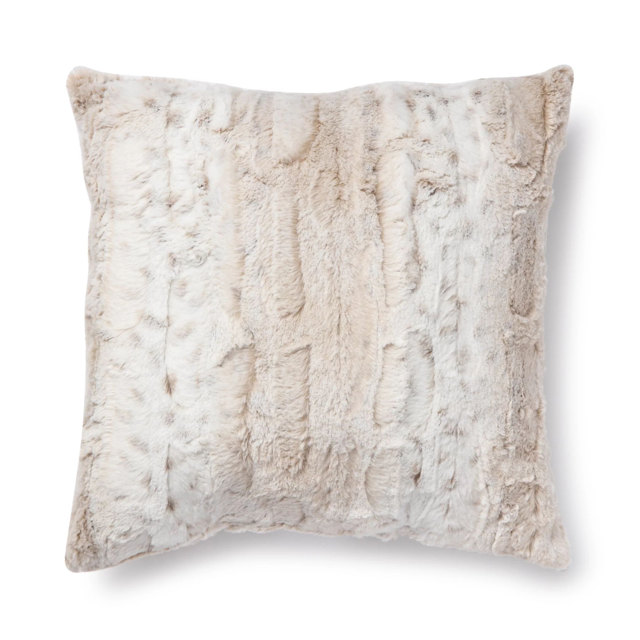 Mainstays Faux Snow Leopard Fur Decorative Square Pillow, 18" x 18", Leopard, 1 per pack | Walmart (US)