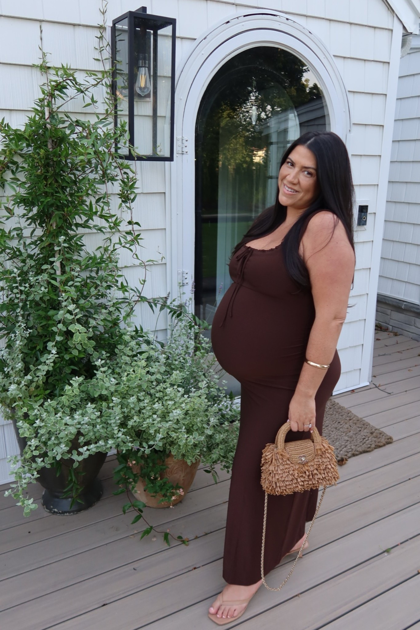 I was able to squeeze my belly into this new non-maternity dress (size large), such a flattering style and I plan to wear postpartum!

#LTKootd #LTKBaby #LTKBump