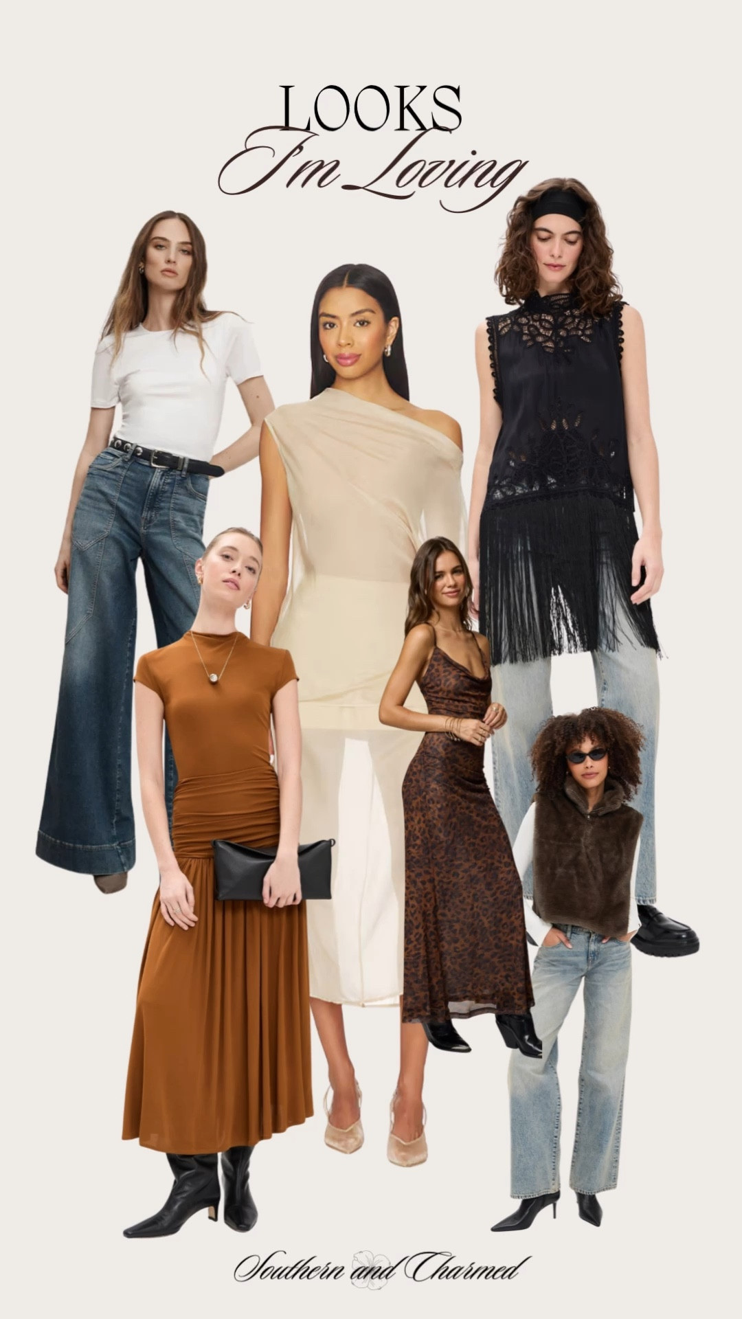 Vacation outfit. New arrivals. Transitional styling. Wedding guest dress. Fringe. Fur vest. Leopard. Sheer skirt. Sheer top. Denim  