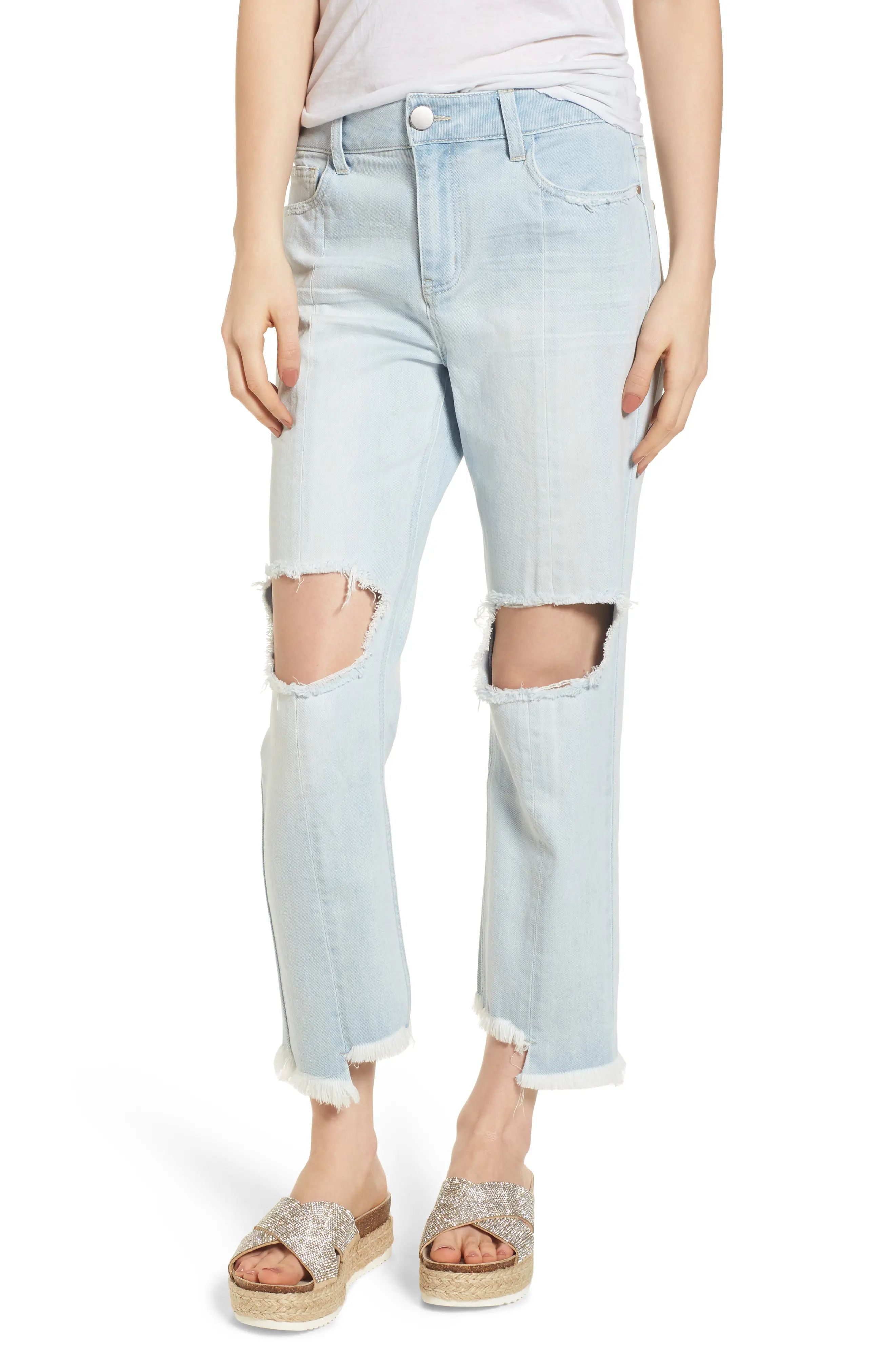 Women's Tinsel Ripped Boyfriend Jeans, Size 26 - Blue | Nordstrom