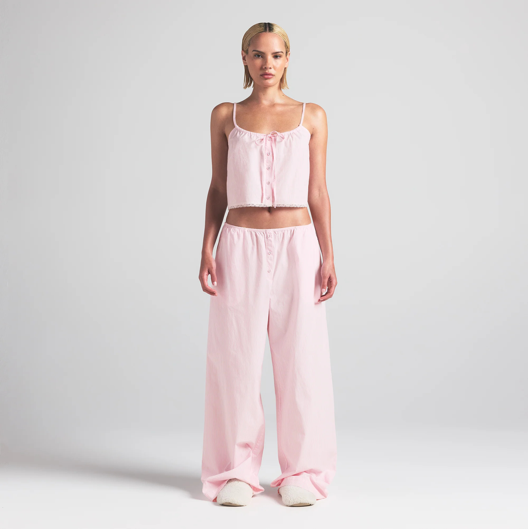 SKIMS Pajama Cami Top | Pink | Small | Cotton Poplin | SKIMS (US)