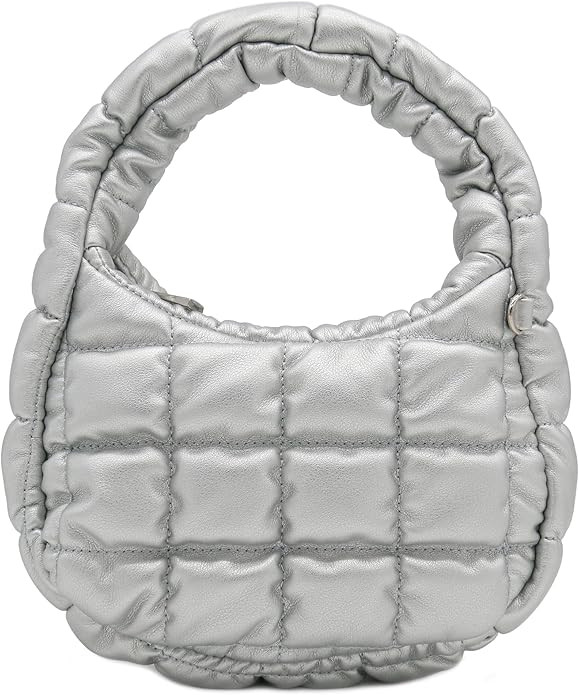 FashionPuzzle Mini Quilted Soft PU Leather Crescent Puffer Crossbody Evening Bag | Amazon (US)