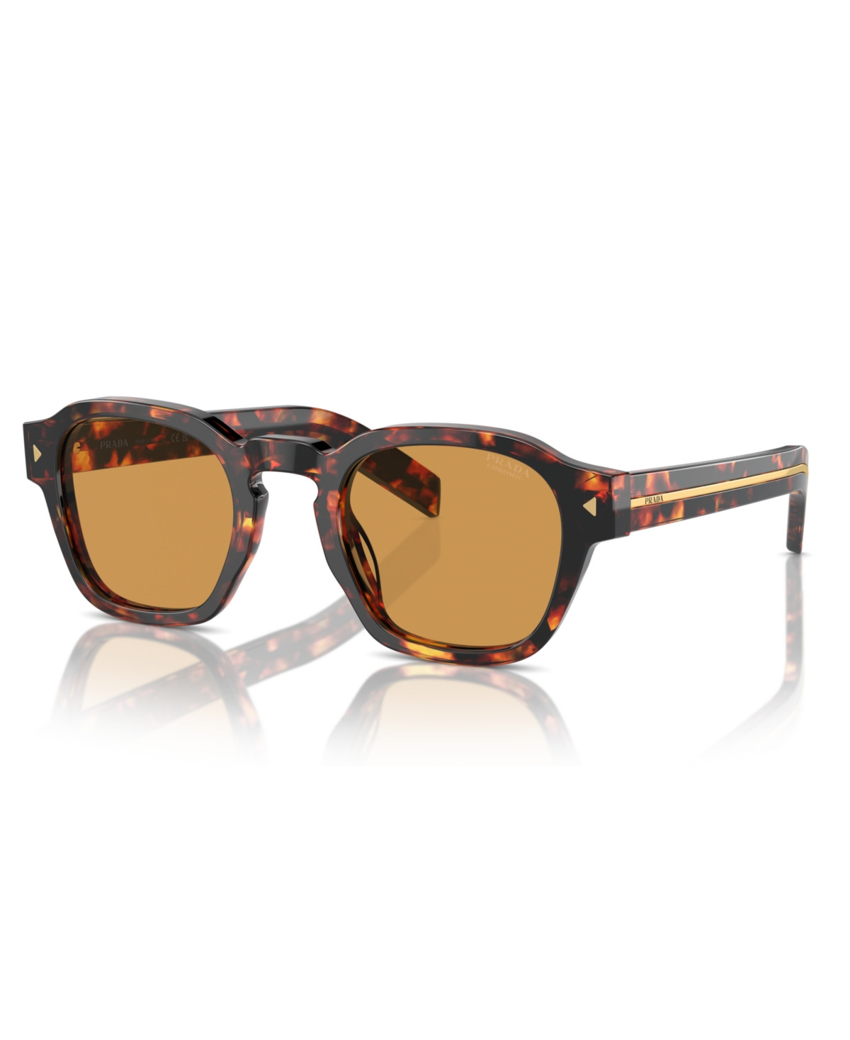 Prada Round Men's Sunglasses, Pr A16S - Magma Tortoise | Macy's