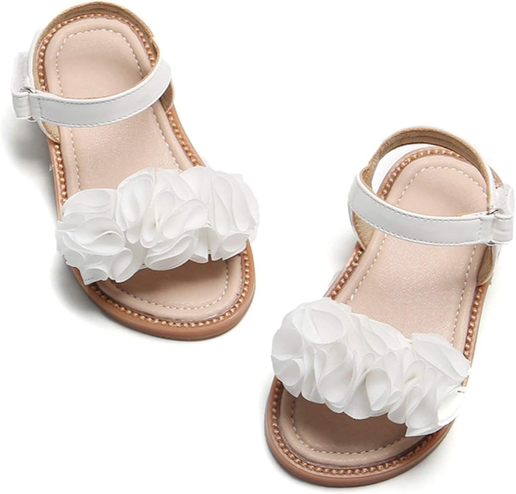 Felix & Flora Toddler Girls Sandals Soft Rubber Flats Summer Baby Flower Girl Shoes. | Amazon (US)