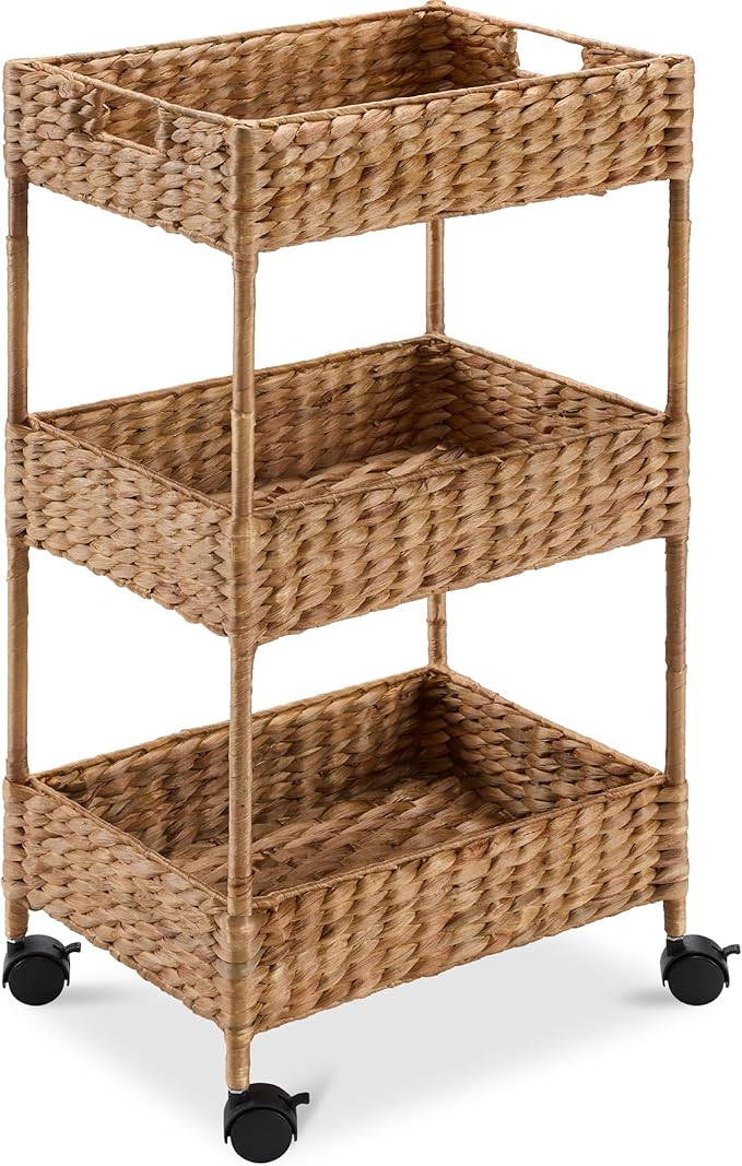 Best Choice Products 3-Tier Water Hyacinth Rolling Nursery Caddy w/Wheels, Utility Cart, Storage ... | Amazon (US)