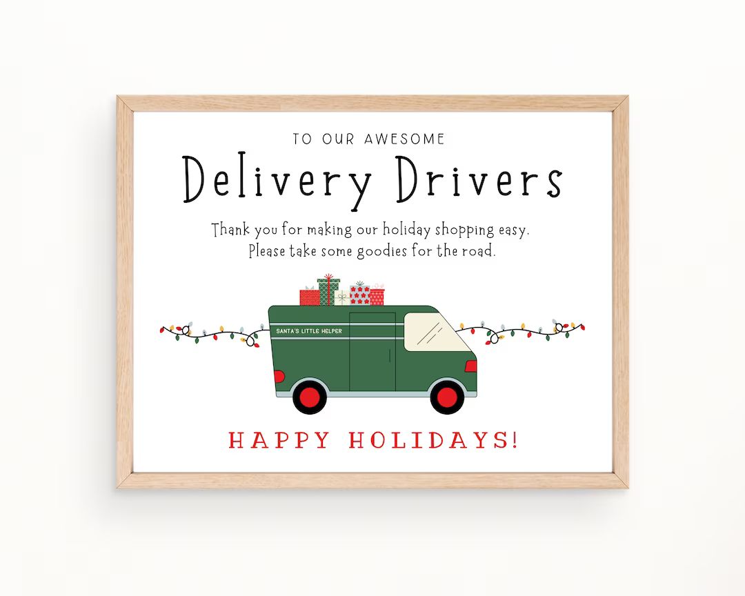 Delivery Driver Snack Sign, Delivery Driver Thank You, Take a Treat, Mail Carrier Appreciation, T... | Etsy (US)