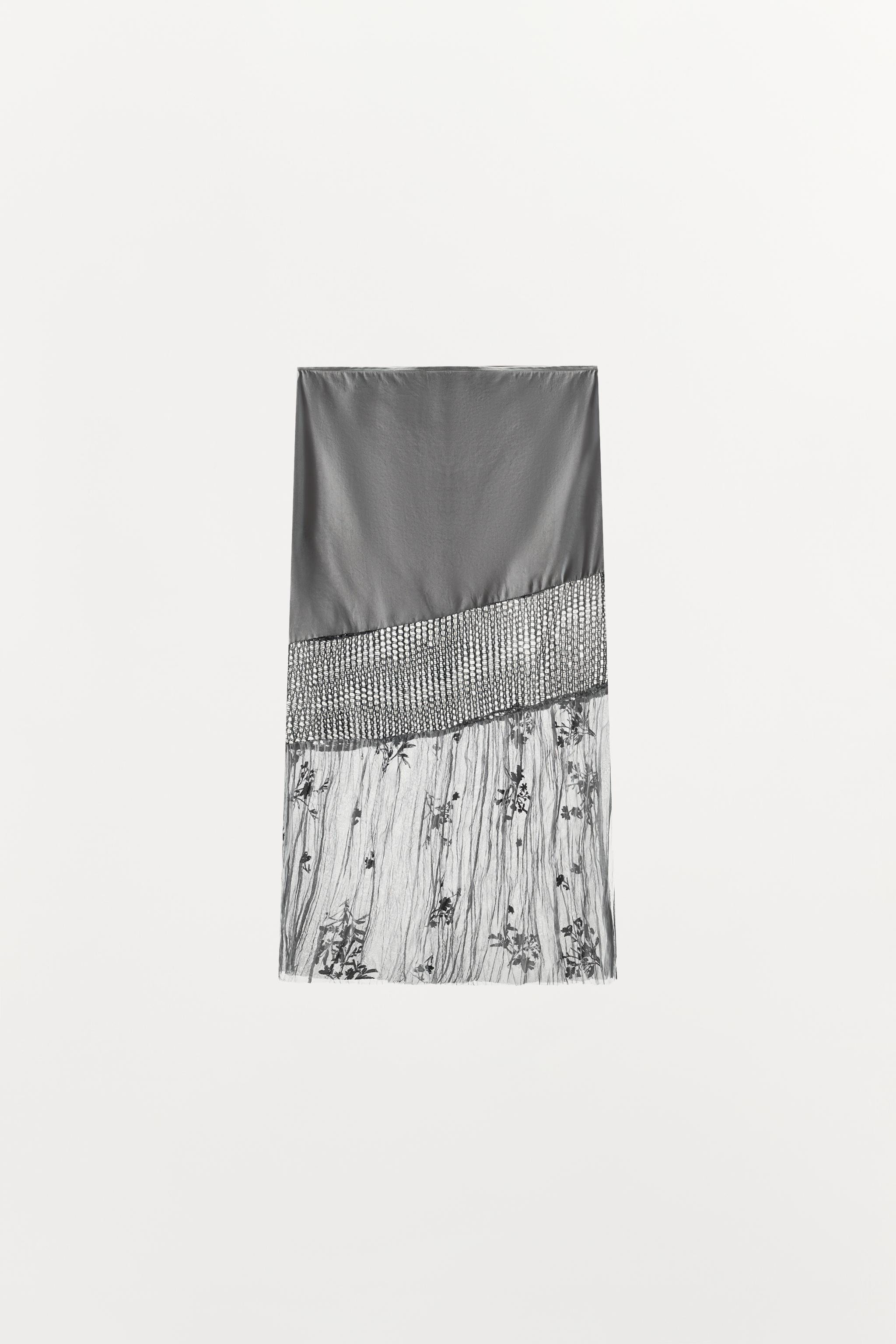SEQUINED COMBINATION MIDI SKIRT | Zara US
