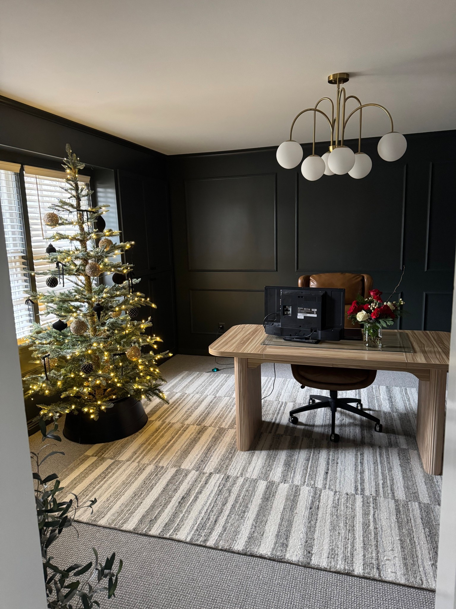 Home office ready for Christmas 

Paint color is rock bottom by sherwin Williams 



#LTKHome #LTKHoliday