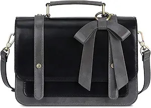 ECOSUSI Small Crossbody Bags Vintage Satchel Work Bag Vegan Leather Shoulder Bag with Detachable ... | Amazon (US)