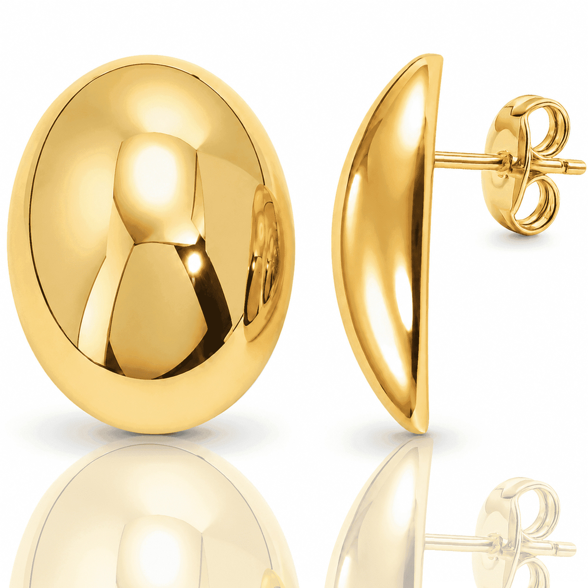 Eclipton® 14K Plated Gold Stud Earrings for Women, Oval Lightweight Hypoallergenic Earrings, Minimalist Daily Wear, Gold Jewelry Gifts for Womens | Walmart (US)