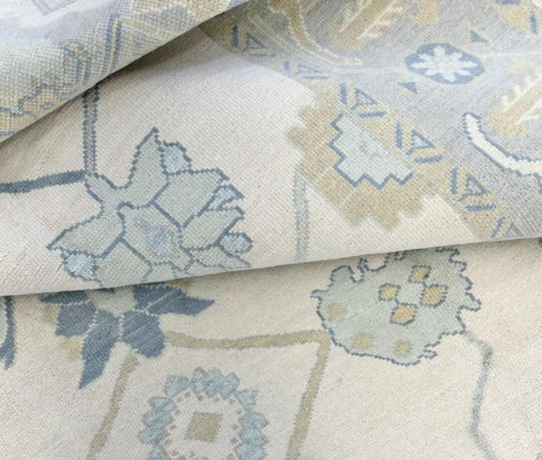 9x12 Beige Oushak Rug, Muted Rug/pastel Rug/neutral Rug, Modern Hand Knotted Woolen Oushak Area R... | Etsy (US)