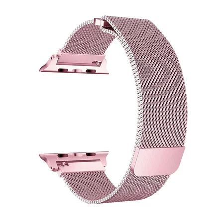 Apple Watch Band 44mm Series 5/4 Pink Stainless Steel Mesh Milanese Loop with Clear Hard Case Screen | Walmart (US)