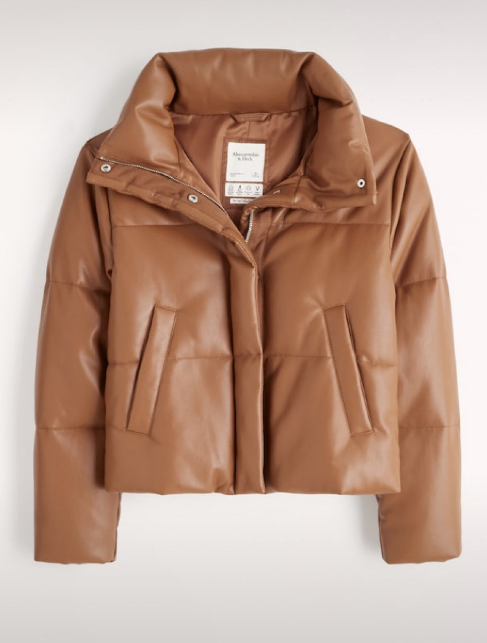 Cropped vegan leather puffer 

#LTKstyletip #LTKSeasonal