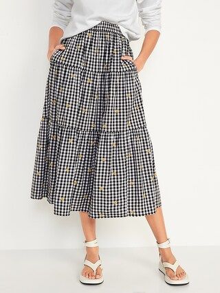 Tiered Gingham Maxi Skirt for Women | Old Navy (US)