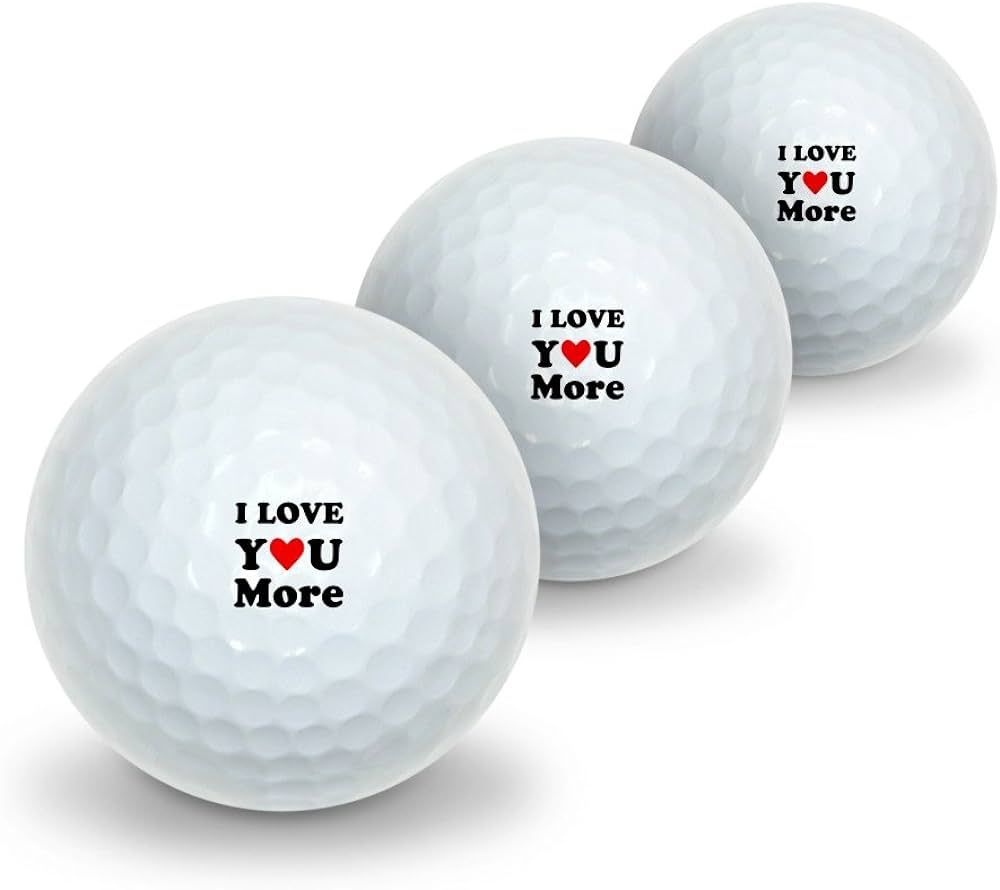 I Love You More with Heart Novelty Golf Balls 3 Pack | Amazon (US)