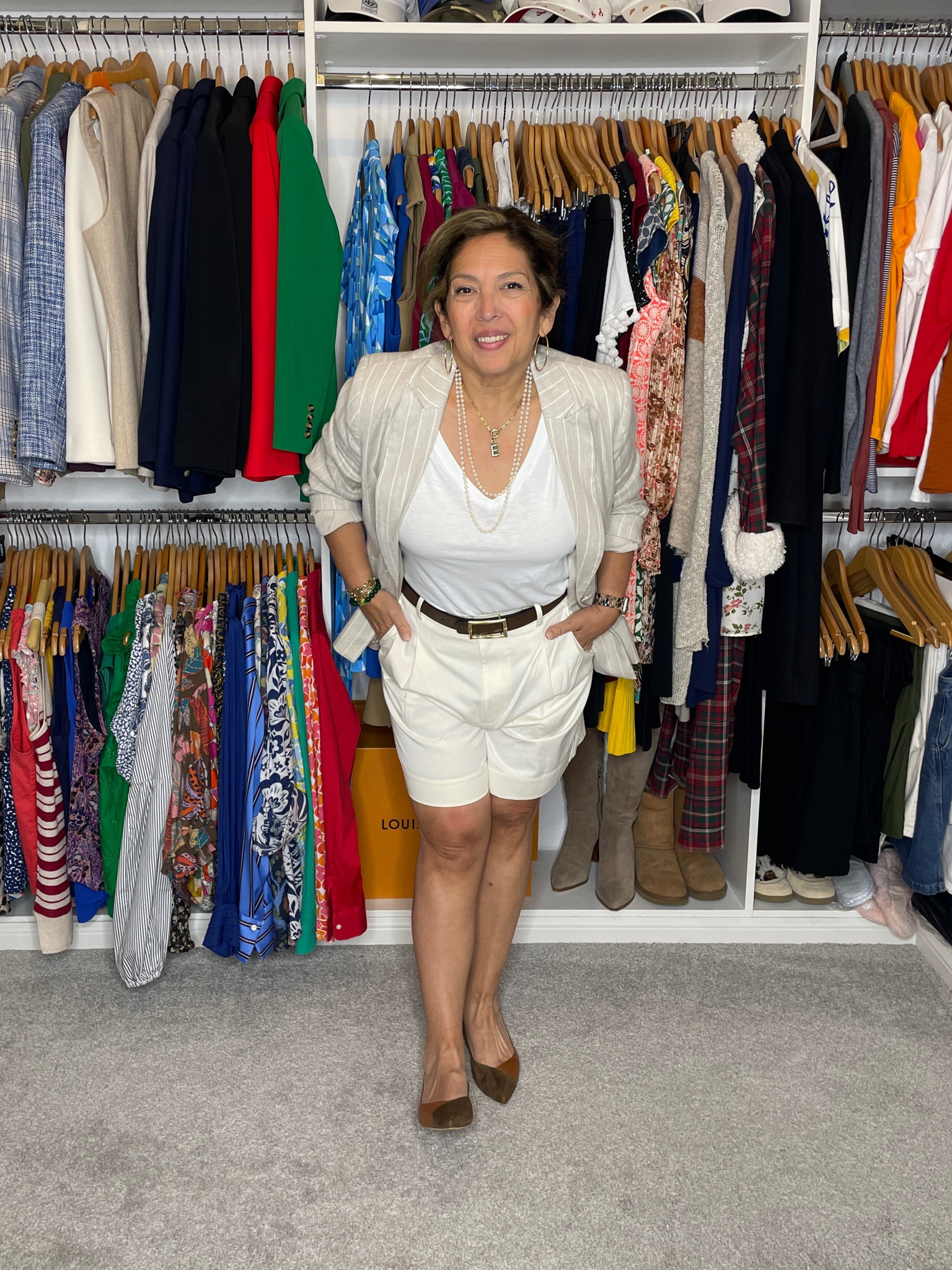 The summer heat has arrived in Dallas, TX. It is hot, hot, hot!

Here are five ways I will be wearing shorts all summer long. 

Which one is your fave?
1, 2, 3, 4, or 5 

Outfit 1
@bananarepublicfactory paperbag shorts (vintage)
@mmlafleur Lisey Cami
@ferragamo sandals

Outfit 2
@everlane Linen Way-High® Drape Short
@jmclaughlin Sleeveless Durham Top
@editedpieces reversible belt
@veronicabeard Hosanna Dickey Jacket
@toryburch sandals

Outfit 3
@everlane Linen Way-High® Drape Short
@mmlafleur Lisey Cami
@editedpieces reversible belt
@toryburch sandals

Outfit 4
Denim Shorts
Velvet Dion Blouse @evereveofficial
@vionic loafers
@madewell braided belt

Outfit 5 
@everlane Linen Way-High® Drape Short
@jcrew vintage vneck tee
@evereveofficial linen blazer (vintage)
@jmclaughlin Lina Reversible Belt
@ally caramel leather flat

Shop my looks:

1️⃣ Going to my profile Stylish Curvy Girl @liketoknow.it 
2️⃣ Take a screenshot and use the LIKetoKNOW.it app 

•
•
•
•
•
•
•
•
•
•
•
#shorts #summeroutfits ##entrepreneur #summerstyle #denim #summerstyle #everydaywear #stylish #workwear #casualstyle #classicstyle #outfitsinspo #fashionista #lifestyleinspo #whattowear #dailylooks #styleinspo #ootd #outfitideas #50plusstyle #blessed #styleatanyage #plussize #betterafter50 #styletip 


#LTKPlusSize #LTKStyleTip #LTKSeasonal
