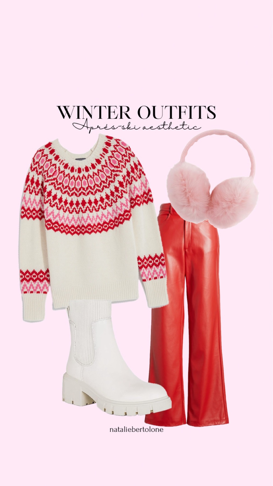 winter outfit ideas! fair isle sweater. red patent leather pants  

#LTKstyletip #LTKHoliday #LTKSeasonal