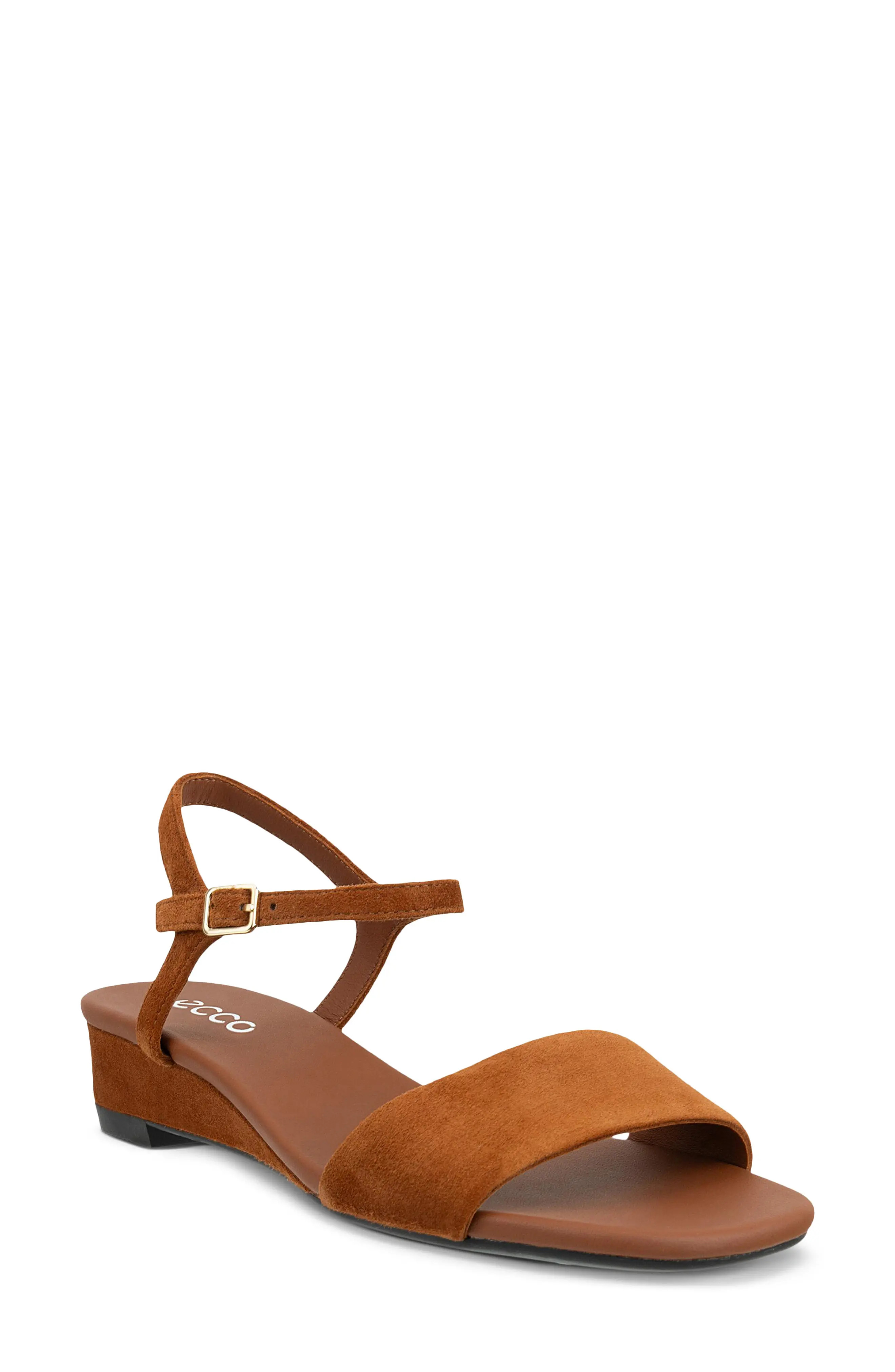 ECCO Astrid Ankle Strap Wedge Sandal in Black at Nordstrom, Size 8-8.5Us | Nordstrom
