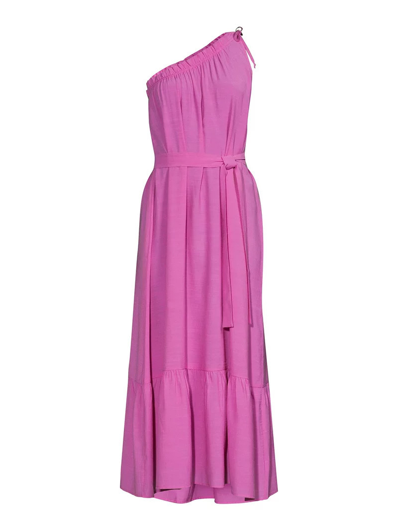 Time and Tru Women's One Shoulder Maxi Dress | Walmart (US)