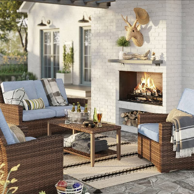 Halsted Deep Seating Patio Set - Chambray - Threshold™ | Target
