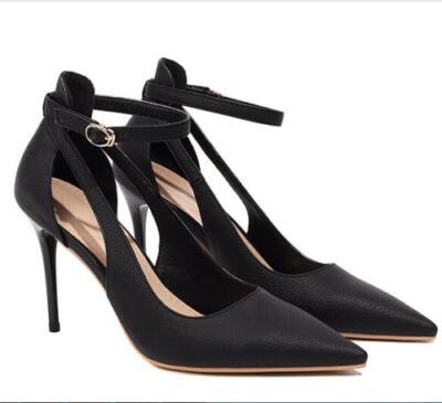 Womens Faux Leather Buckle Strap High Heels Pointed Toe Fashion Shoes US 4-10.5 | eBay US