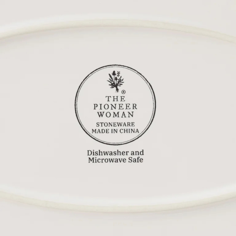 The Pioneer Woman Agatha Stoneware 16-inch Serving Platter, Brown | Walmart (US)