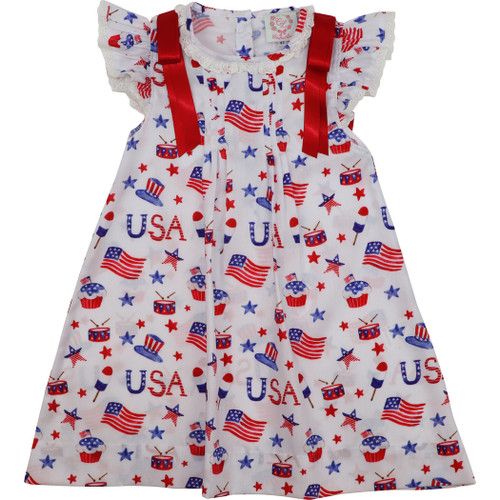 Patriotic Pleated Bow Dress | Cecil and Lou