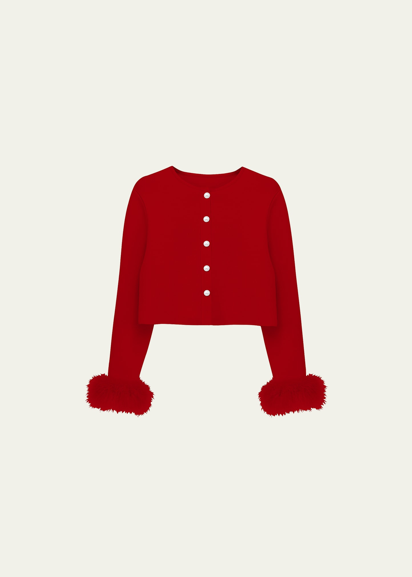 Sleeper Cropped Feather-Trim Cardigan | Bergdorf Goodman