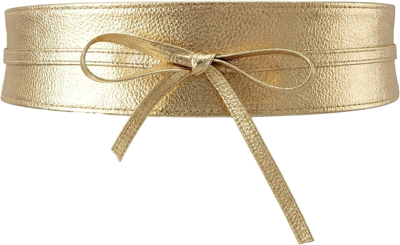 Axafazup Gold Belt, Women Obi Waist Belt, Gold Faux Leather Wide Wrap Around Obi Belt, Fashion Ad... | Amazon (UK)