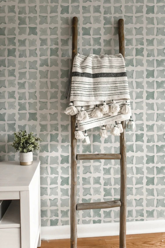 Moroccan Tile Wallpaper. Sage Color. Removable and Self | Etsy | Etsy (US)