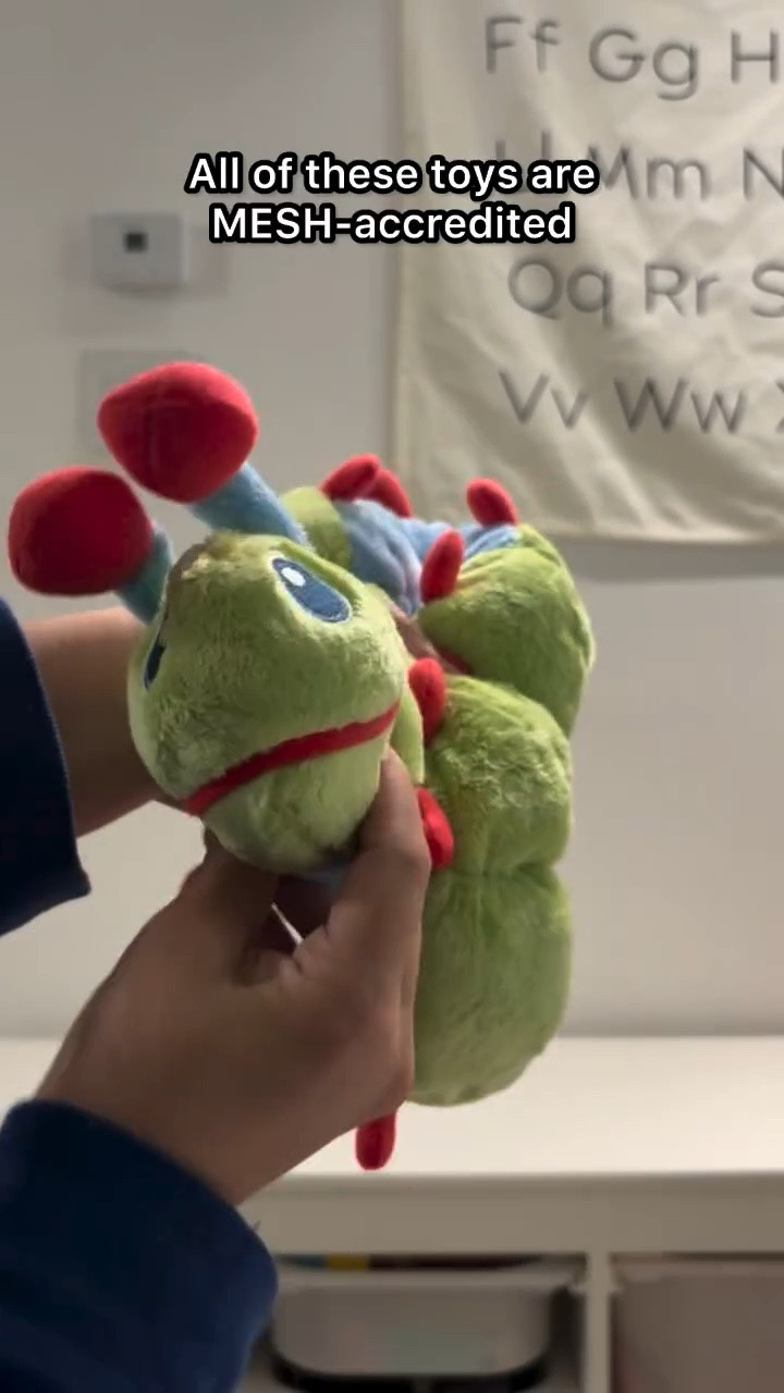 make play matter 🤗 #sponsored play can help kids learn to communicate, solve problems, express themselves, and build confidence. May is Mental Health Awareness Month and  @meshhelps wants us to Play for Resilience! 🙌🏻 All of these toys are MESH-accredited .. meaning they support kids mental, emotional, and social health! So it may look like they’re just dressing in silly costumes 🤪 or building with blocks or cuddling a cute caterpillar but they’re learning confidence and resilience too! 🐛 🫶🏻 

✨ Comment PLAY and I’ll DM you a link to shop! #meshhelps #mentalhealthawarenessmonth #meshtoys #playmatters