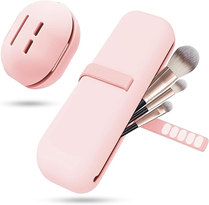 Odor-Free Silicone Makeup Brush Holder Travel Cosmetic Bag & Beauty blender holder Stain-Resistan... | Amazon (US)