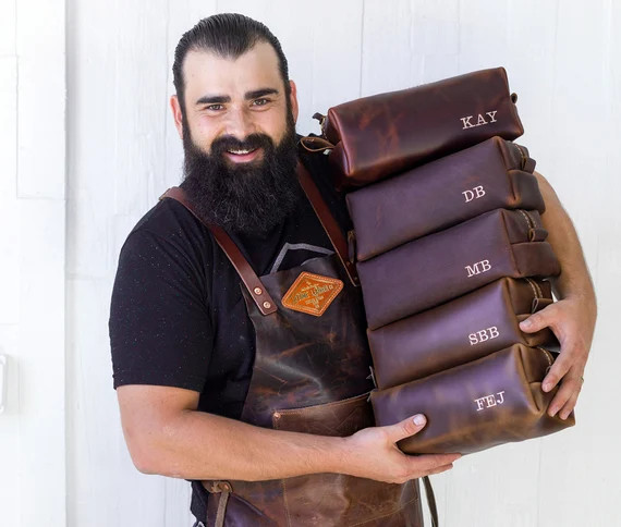 Personalized Leather Dopp Kit Bag Valentine Gift Leather | Etsy | Etsy (US)