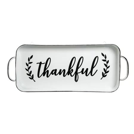 Way to Celebrate Harvest Metal Tabletop Tray with the saying Thankful | Walmart (US)