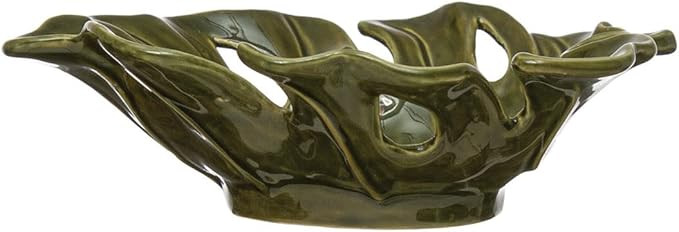 Creative Co-Op Stoneware Leaf Shaped Bowl, Reactive Glaze | Amazon (US)