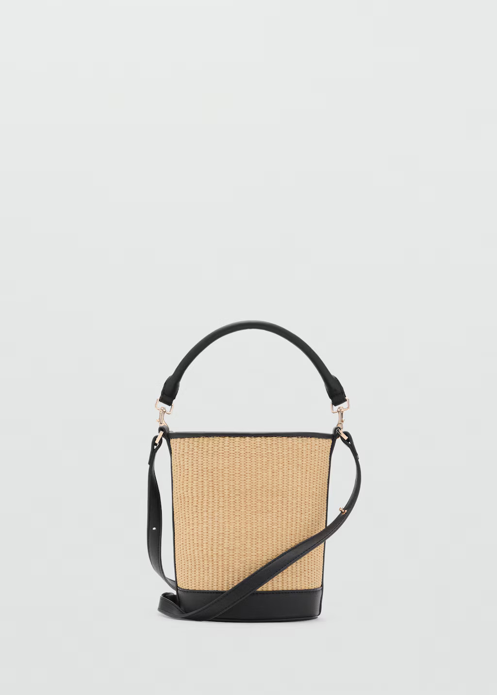 Small raffia-effect bucket bag - Women | MANGO USA | Mango (US/MX/AU)
