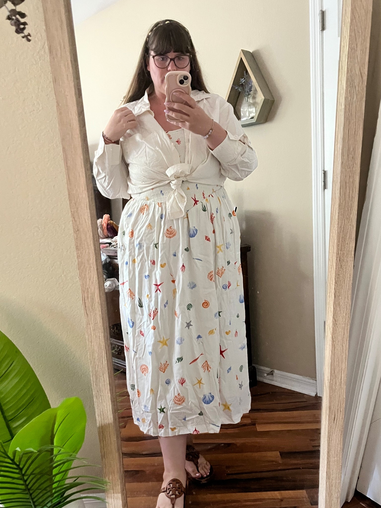 LTKSeasonal / LTKshoecrush / ltkfindsunder50 / ltkfindsunder100 / LTKsalealert / LTKstyletip / ootd / target / target finds / target style / target dress / seashell dress / seashell dresses / summer dress / summer dresses / tory Burch / tory burch sandals / sort burch miller sandals / summer sandals / sandals / spring sandals / button down blouse / cream blouse / sale / sale alert 

#LTKMidsize #LTKStyleTip #LTKPlusSize