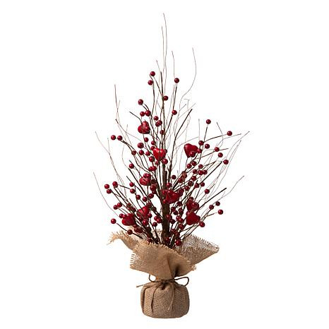 Glitzhome 18in H Valentine's Berry Heart Table Tree - 20825159 | HSN | HSN
