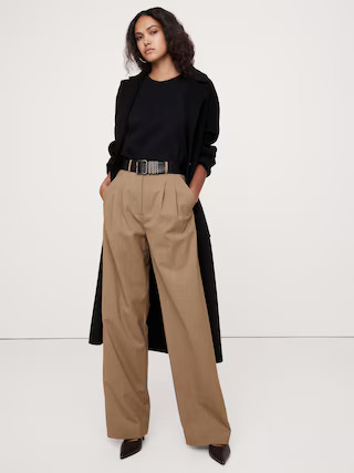High-Rise Wide-Leg Wool Pant | Banana Republic (US)