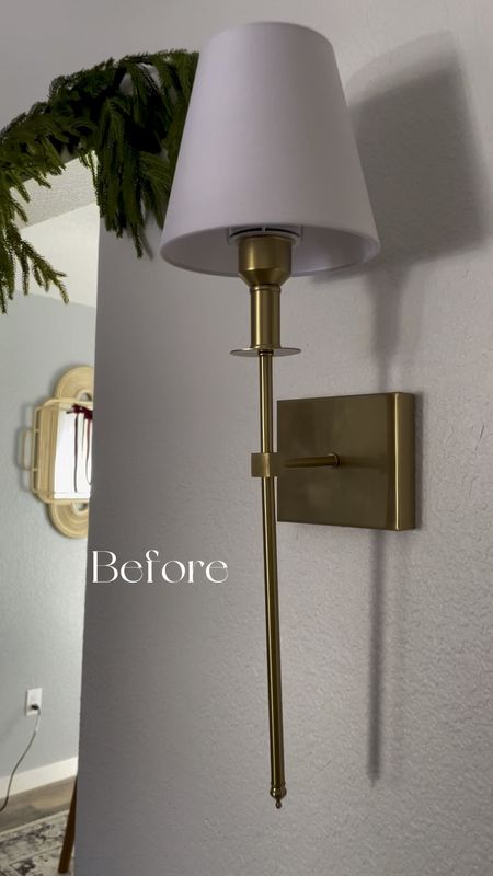 No hard wiring gold light fixture sconce from Amazon home! 

#LTKhome #LTKFind #LTKHoliday