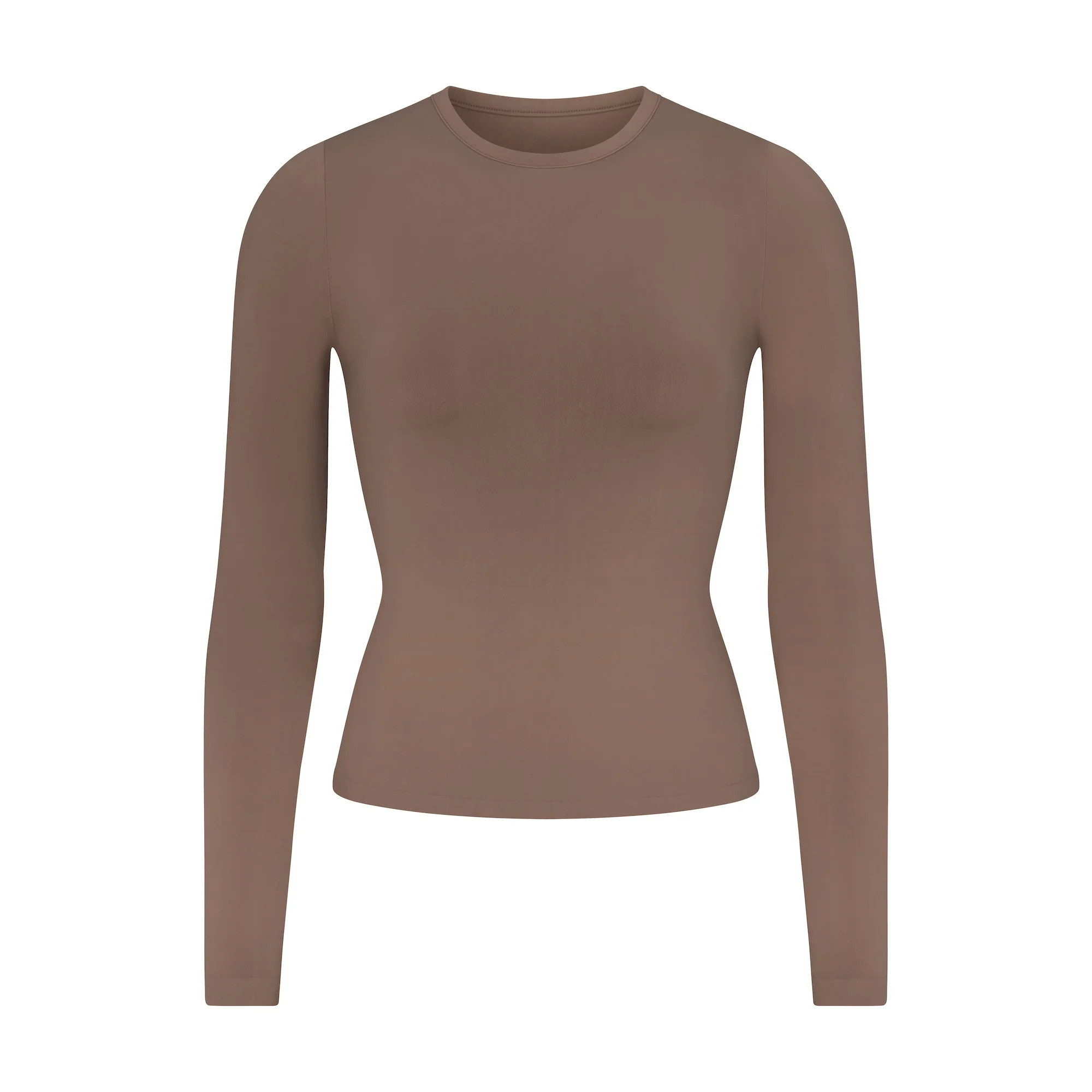 SOFT SMOOTHING SEAMLESS LONG SLEEVE T-SHIRT | TRUFFLE | SKIMS (US)