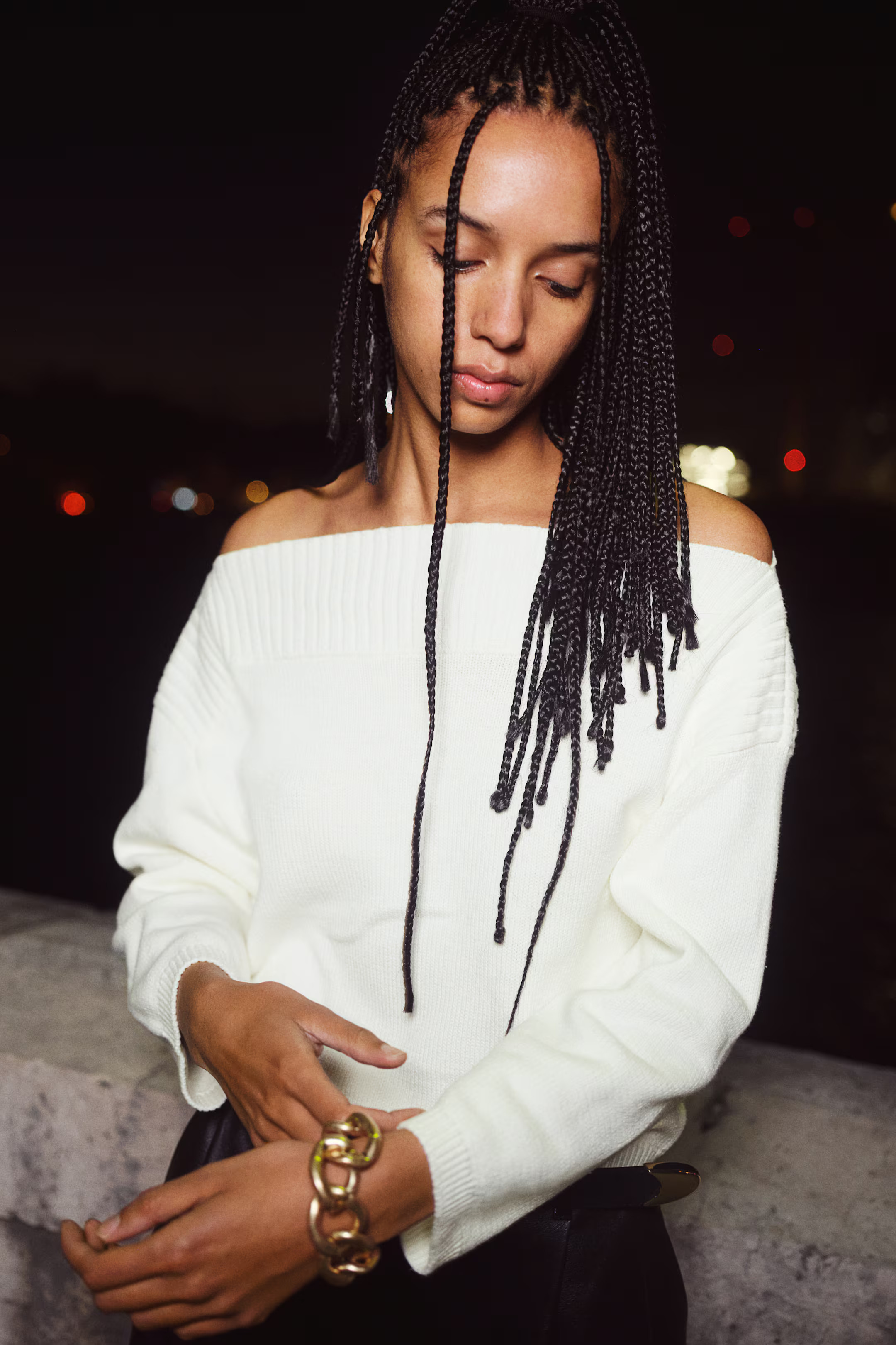 Purl-Knit Boat-Neck Sweater | H&M (US + CA)