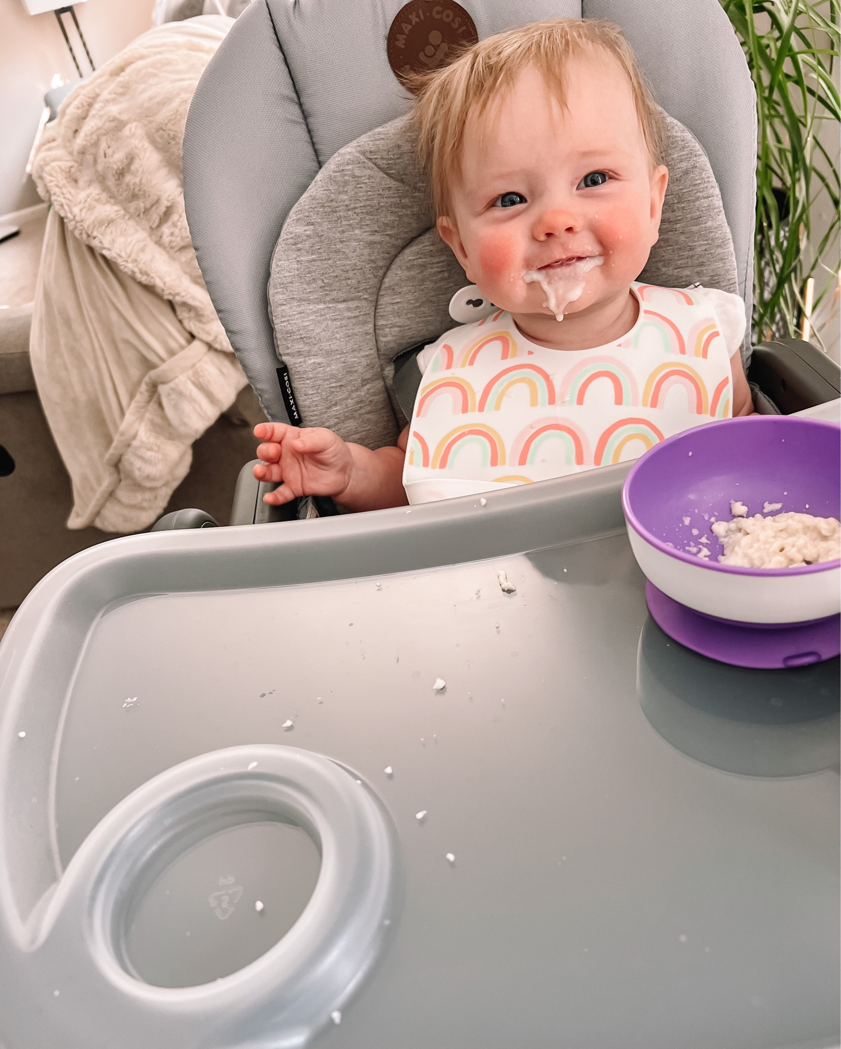 Best baby high chair!! Ours is super functional and easy to use. It’s 6-in-1 functionality will adjust with her through sitting and eating on her own. 

Best features:
- no obnoxious wide legs to trip over
- soft head support
- neutral colors blend into home easily
- tray snaps on easily and comes off with push of one big button

Other Alexis favorites include her suction bowls, colorful spoons and her rainbow silicone bib.

silicone baby bibs
baby bowls
baby spoons
baby high chair
baby gear

#LTKfamily #LTKhome #LTKbaby