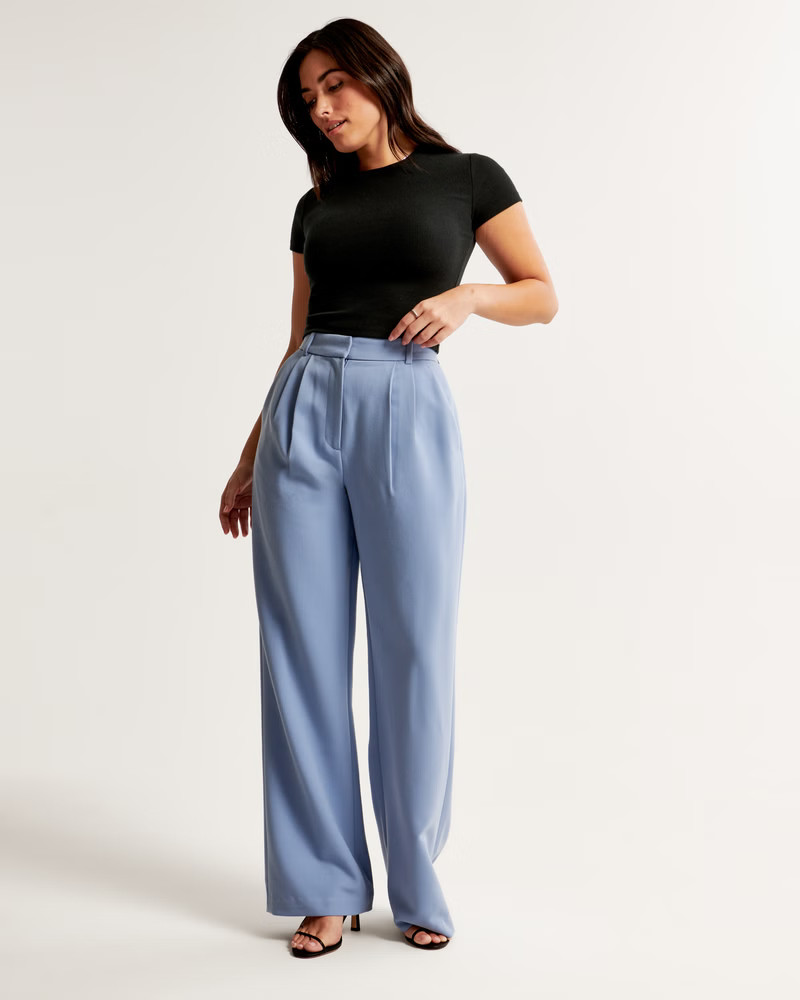 Curve Love A&F Sloane Tailored Pant | Abercrombie & Fitch (US)